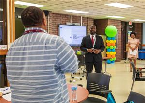 Dr. Morgan at the Parent Ambassador Meeting 